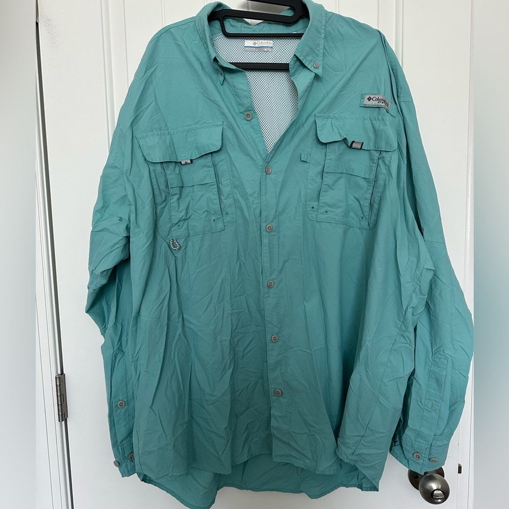 Columbia Men's Teal Fishing Shirt
